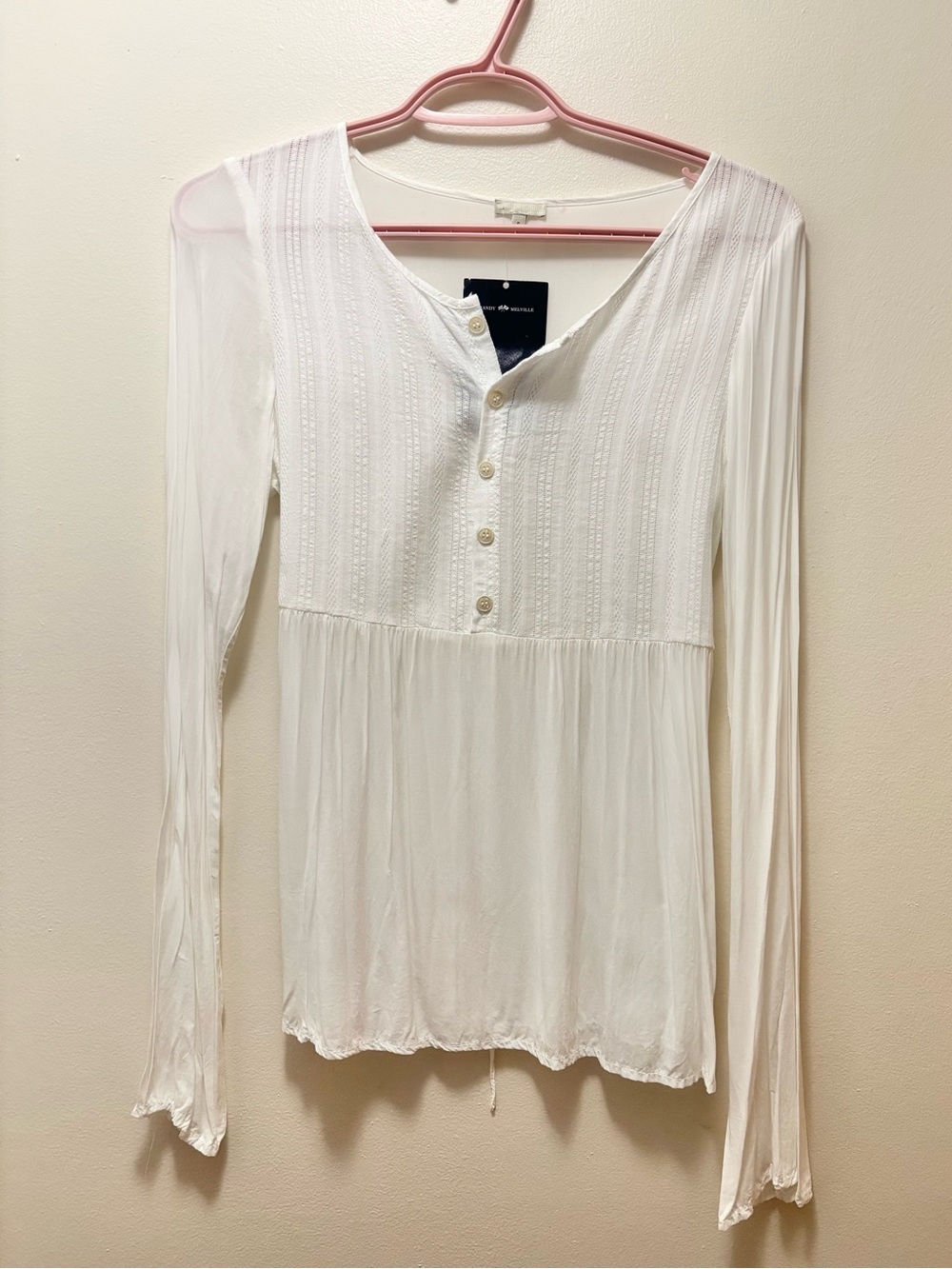 Brandy Melville Italy babydoll button airy peasant blouse boho y2k whimsical